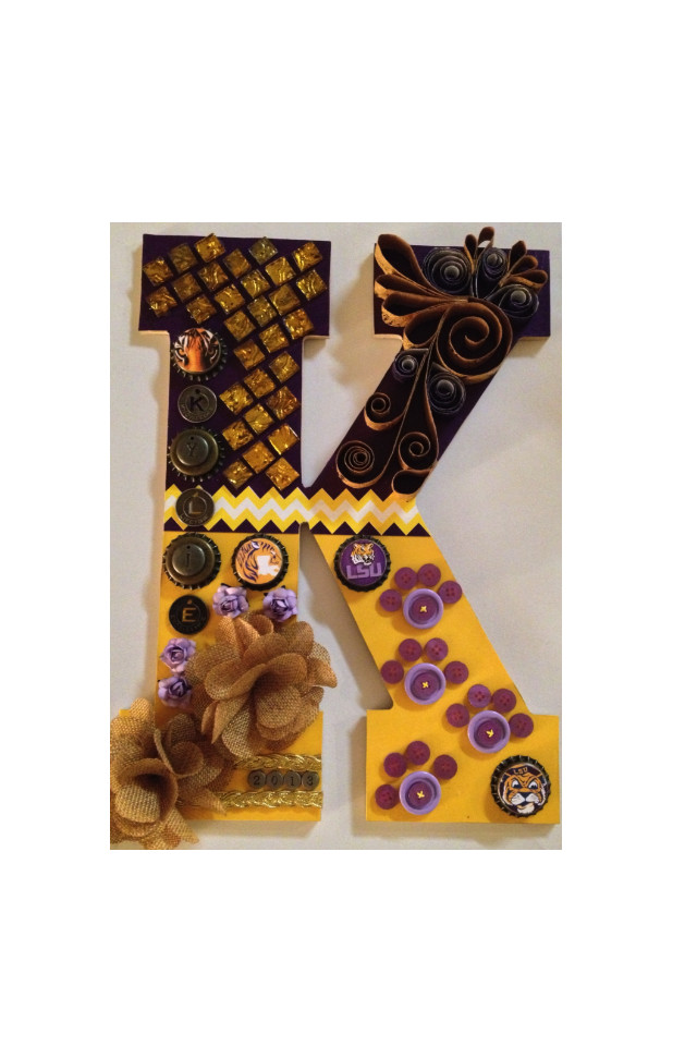 Lsu Graduation Gift Ideas
 LSU decorated letter I made for a graduation present art
