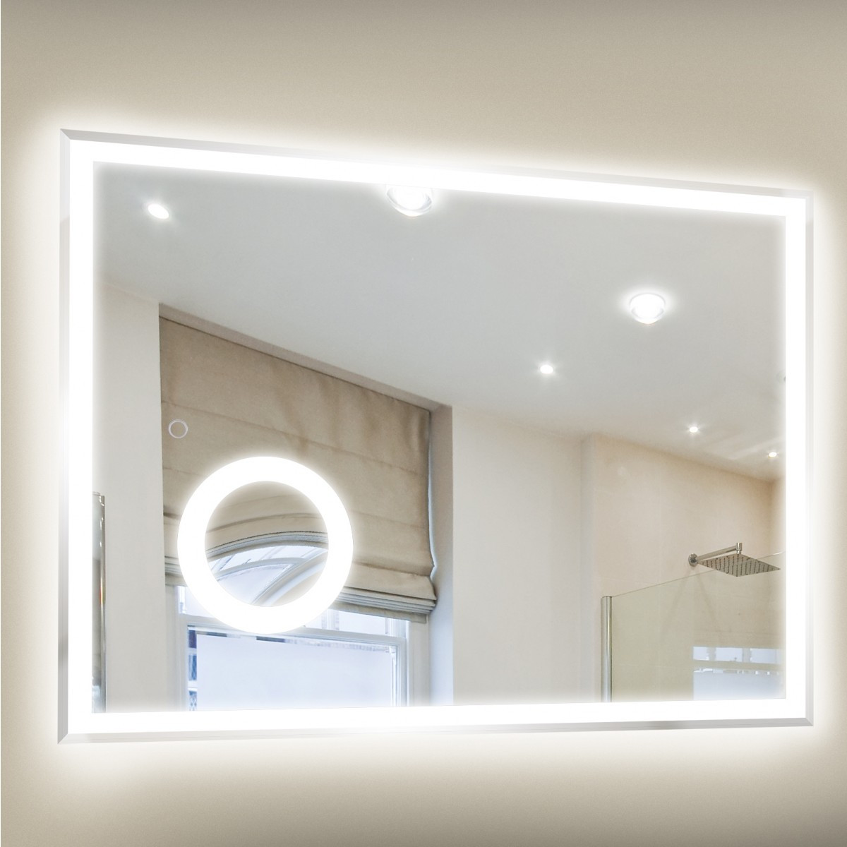 Magnifying Bathroom Mirrors
 Kleankin 800 x 600mm Illuminated LED Magnifying Bathroom
