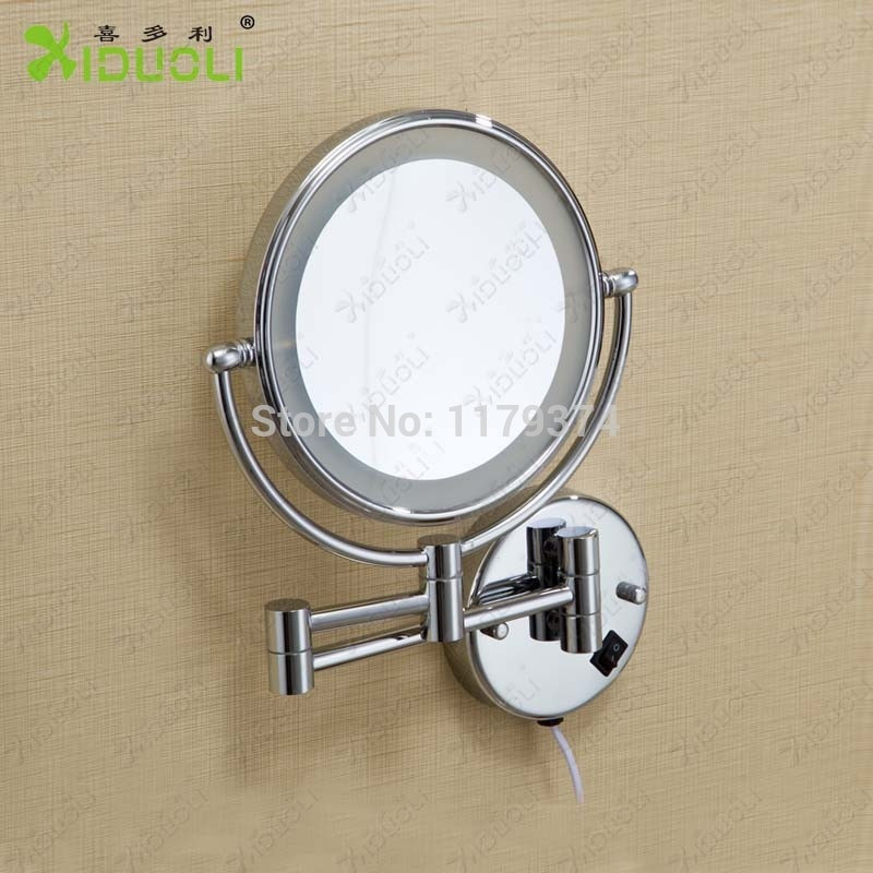 Magnifying Bathroom Mirrors
 LED Double faced retractable bathroom mirror with light