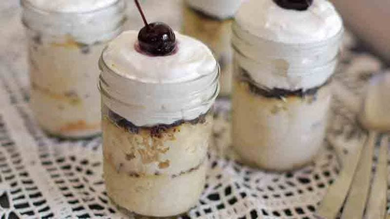 Make Ahead Mason Jar Desserts
 Individual Tres Leches Cakes