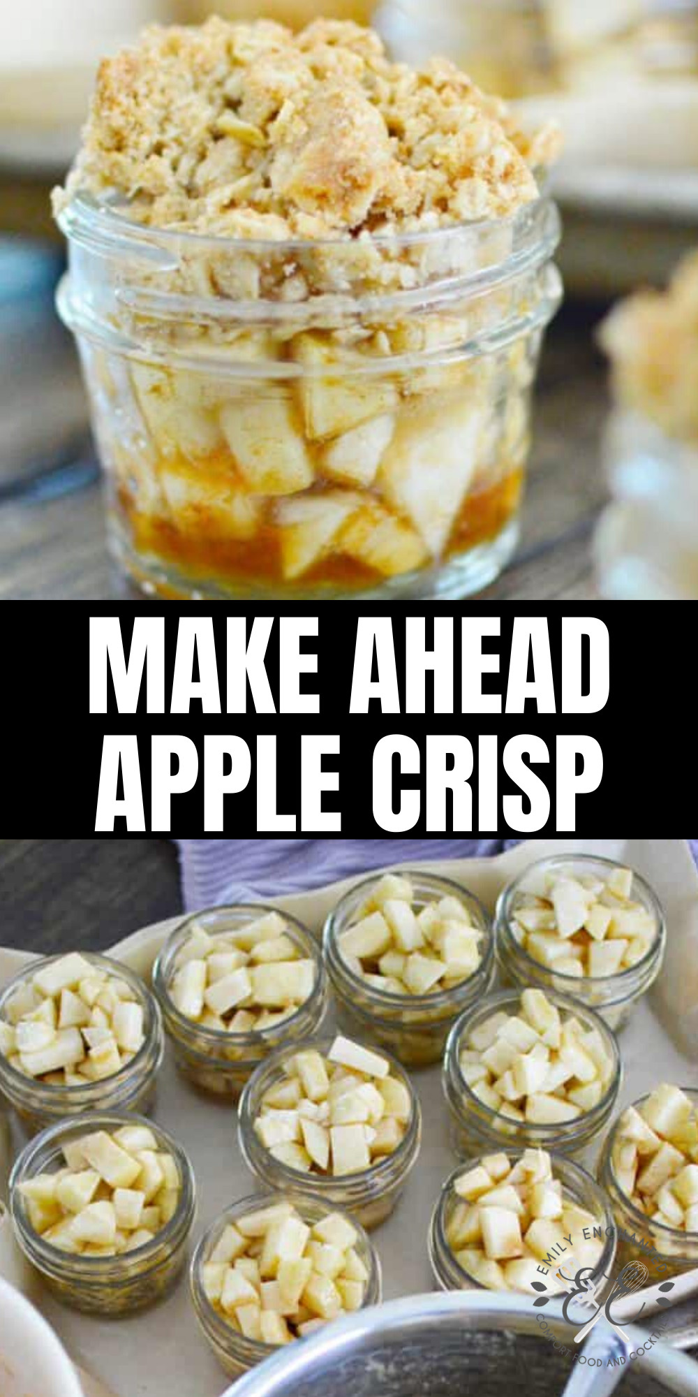 Make Ahead Mason Jar Desserts
 Make Ahead Mini Apple Crisp Dessert in Mason Jars are