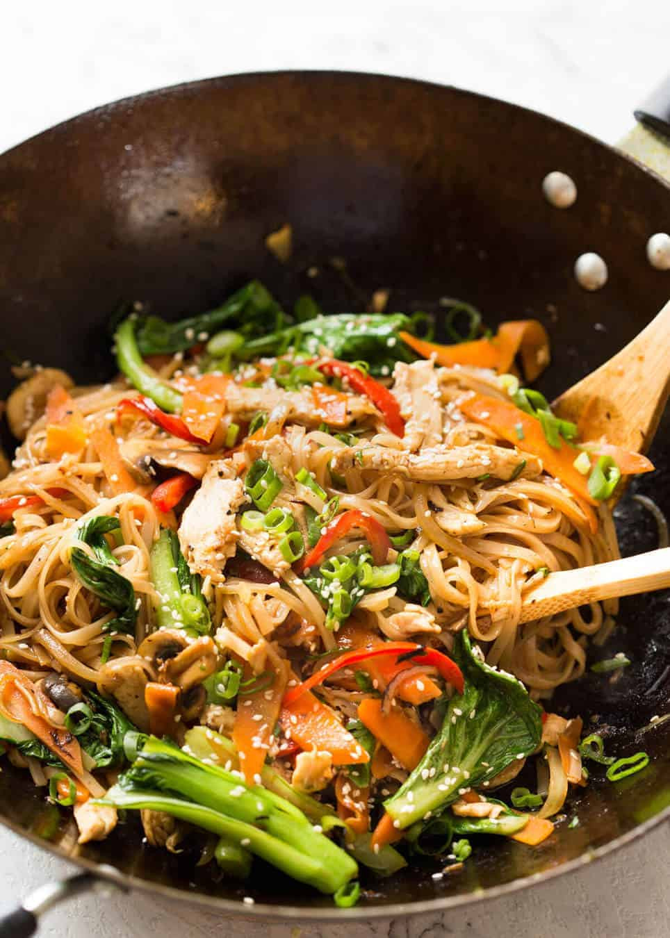 Make Rice Noodles
 Chicken Stir Fry with Rice Noodles
