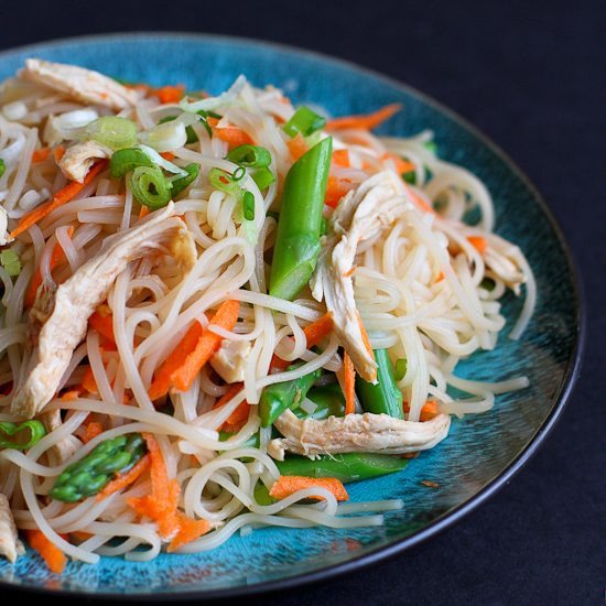 Make Rice Noodles
 Rice Noodles with Chicken Asparagus & Soy Ginger Sauce Recipe