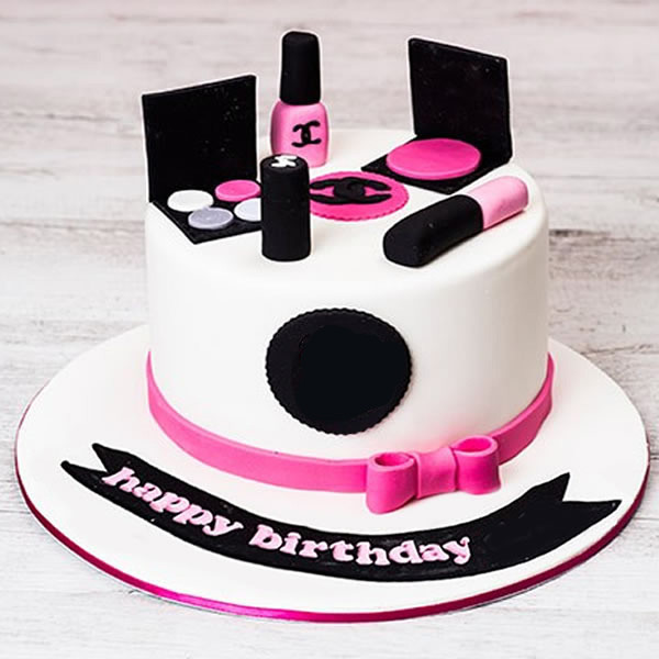Makeup Birthday Cake
 Chanel Pink Makeup Cake Bakisto Lahore Free Delivery