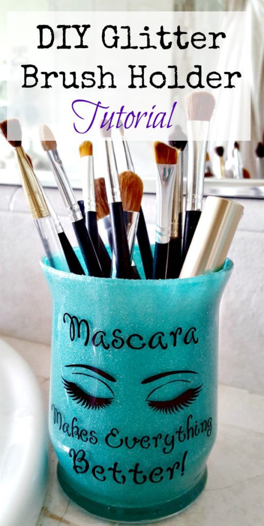 Makeup Brush Organizer DIY
 Makeup Glitter Brush Holder DIY Tutorial So Easy and Fun
