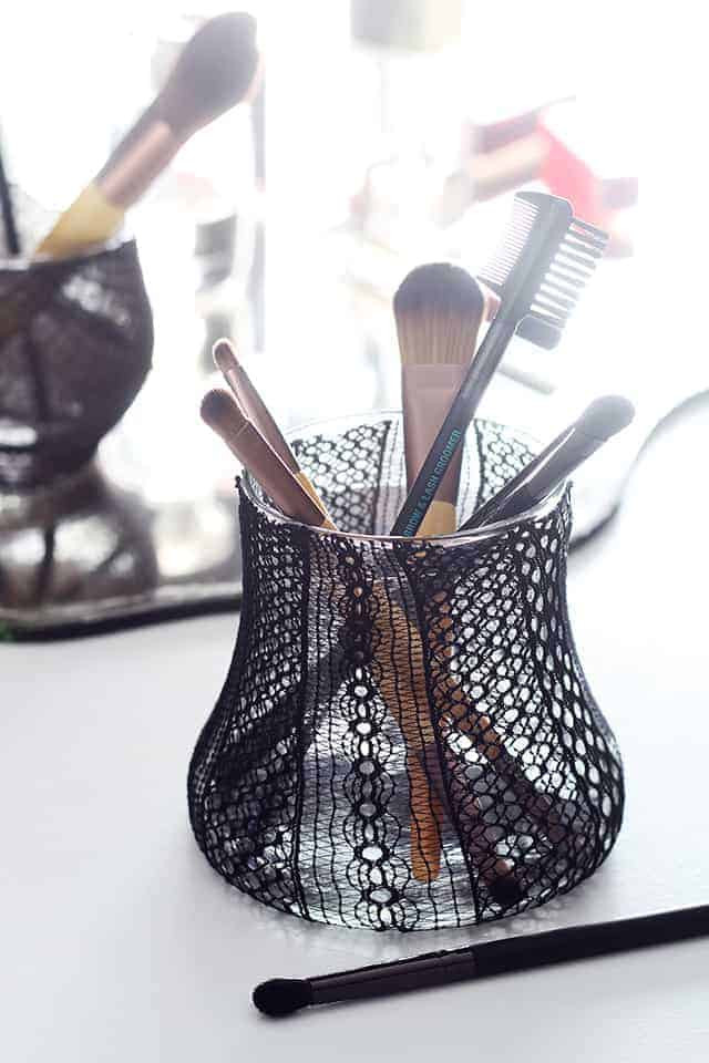 Makeup Brush Organizer DIY
 Pretty Up Your Vanity with a Recycled DIY Makeup Brush
