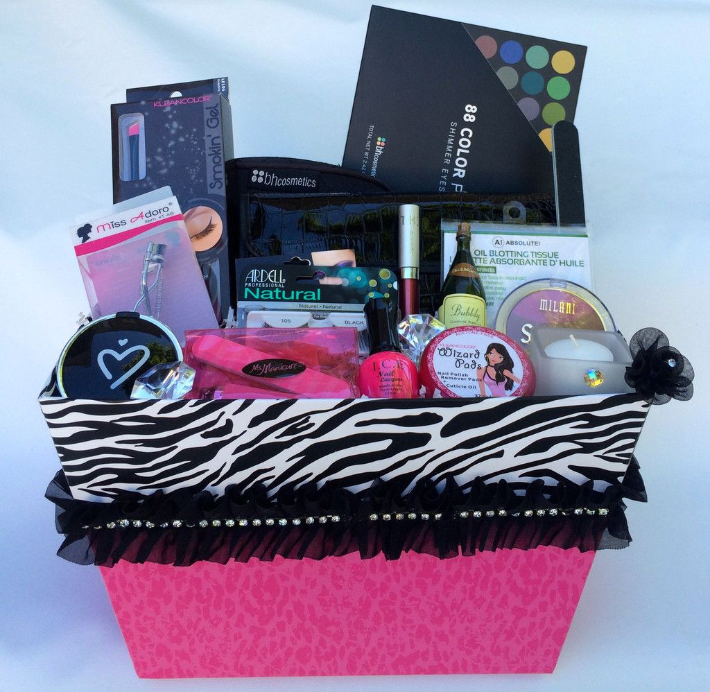 Makeup Gift Basket Ideas
 Deluxe Zebra Sparkle Gift Basket