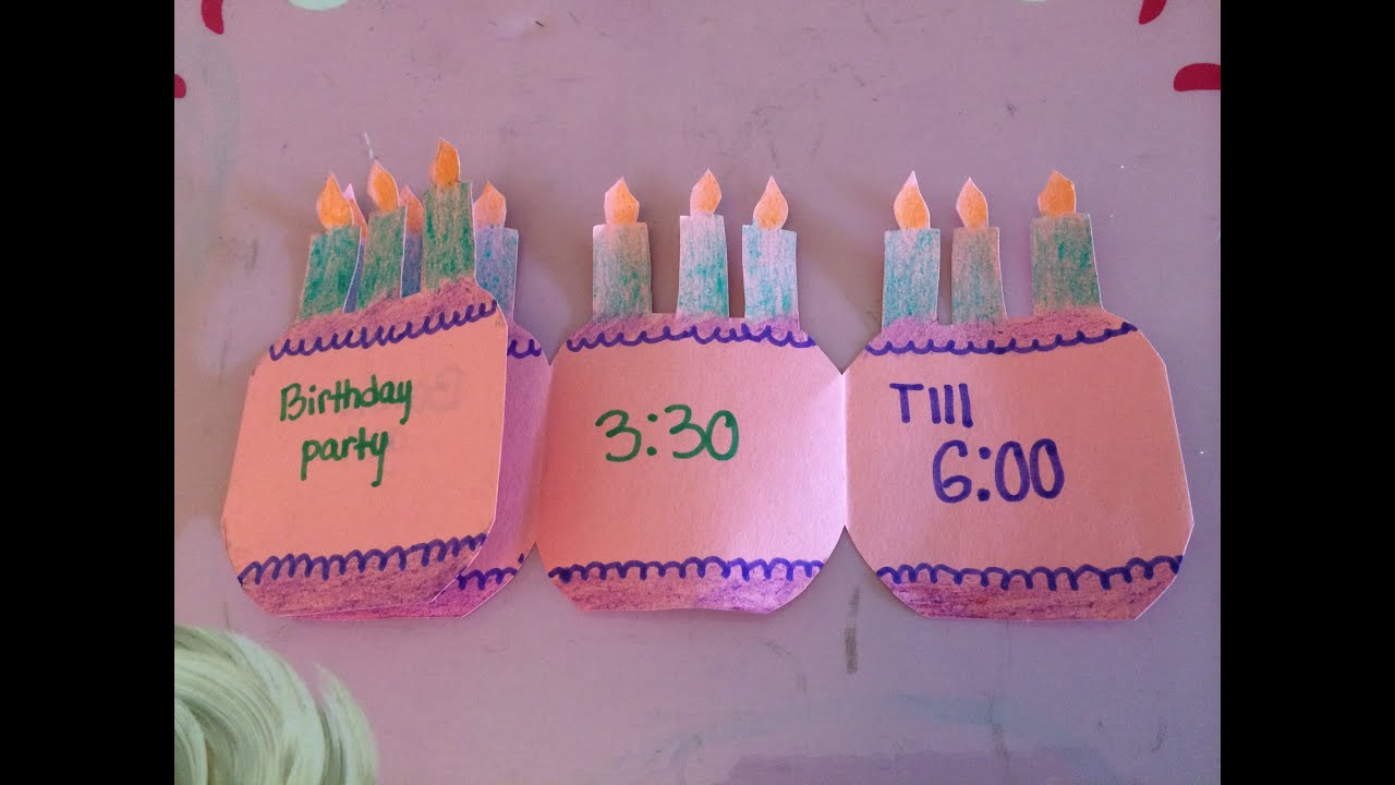 Making Birthday Invitations
 how to make a folding birthday party invitation card