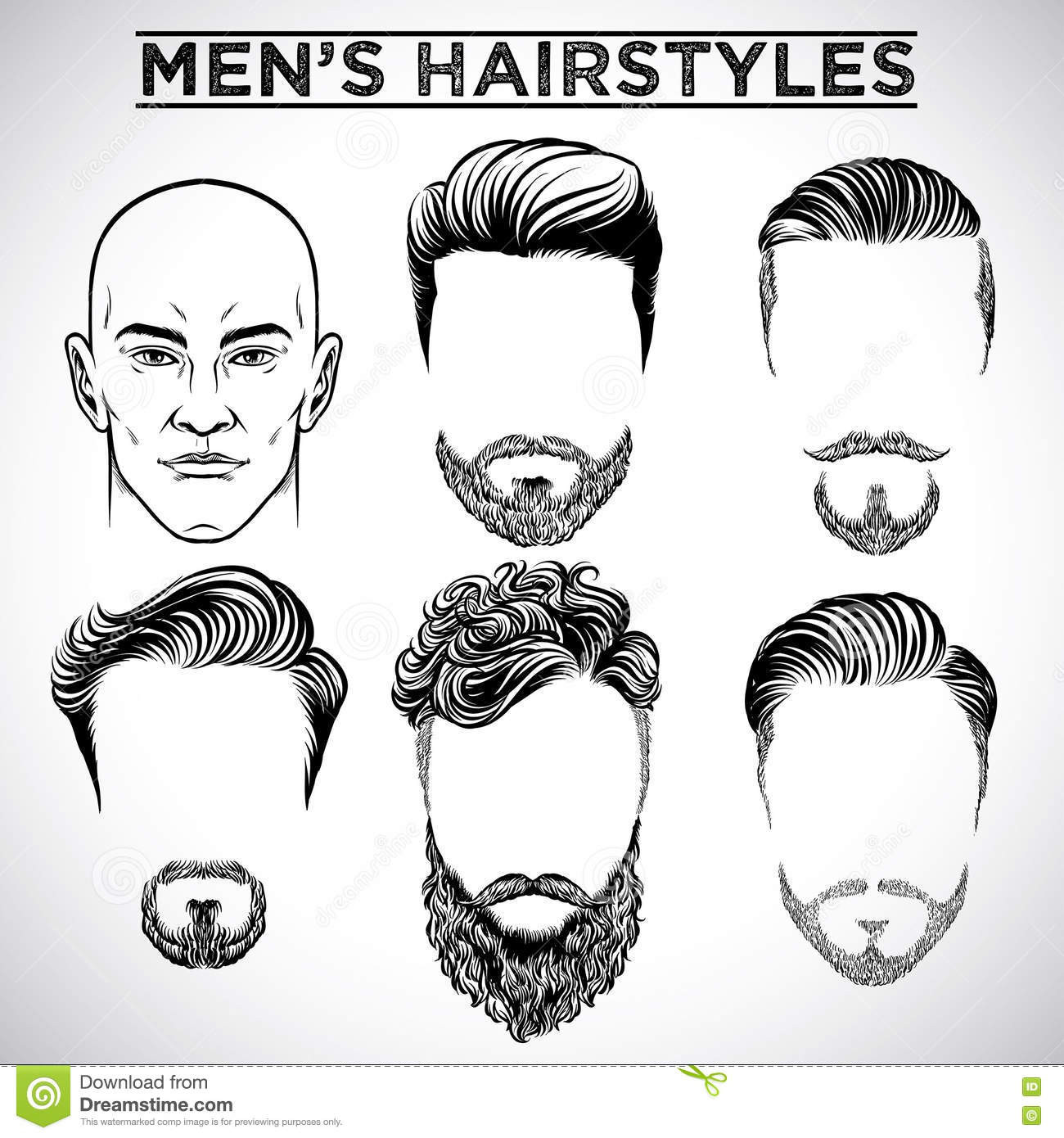 Male Hairstyle Drawing
 Men hairstyles stock vector Illustration of icon patch