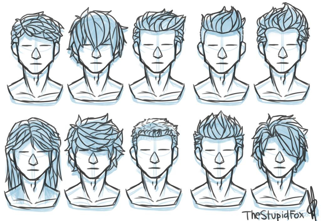 Male Hairstyle Drawing
 Random Hairstyles Male by TheStupidFox on DeviantArt