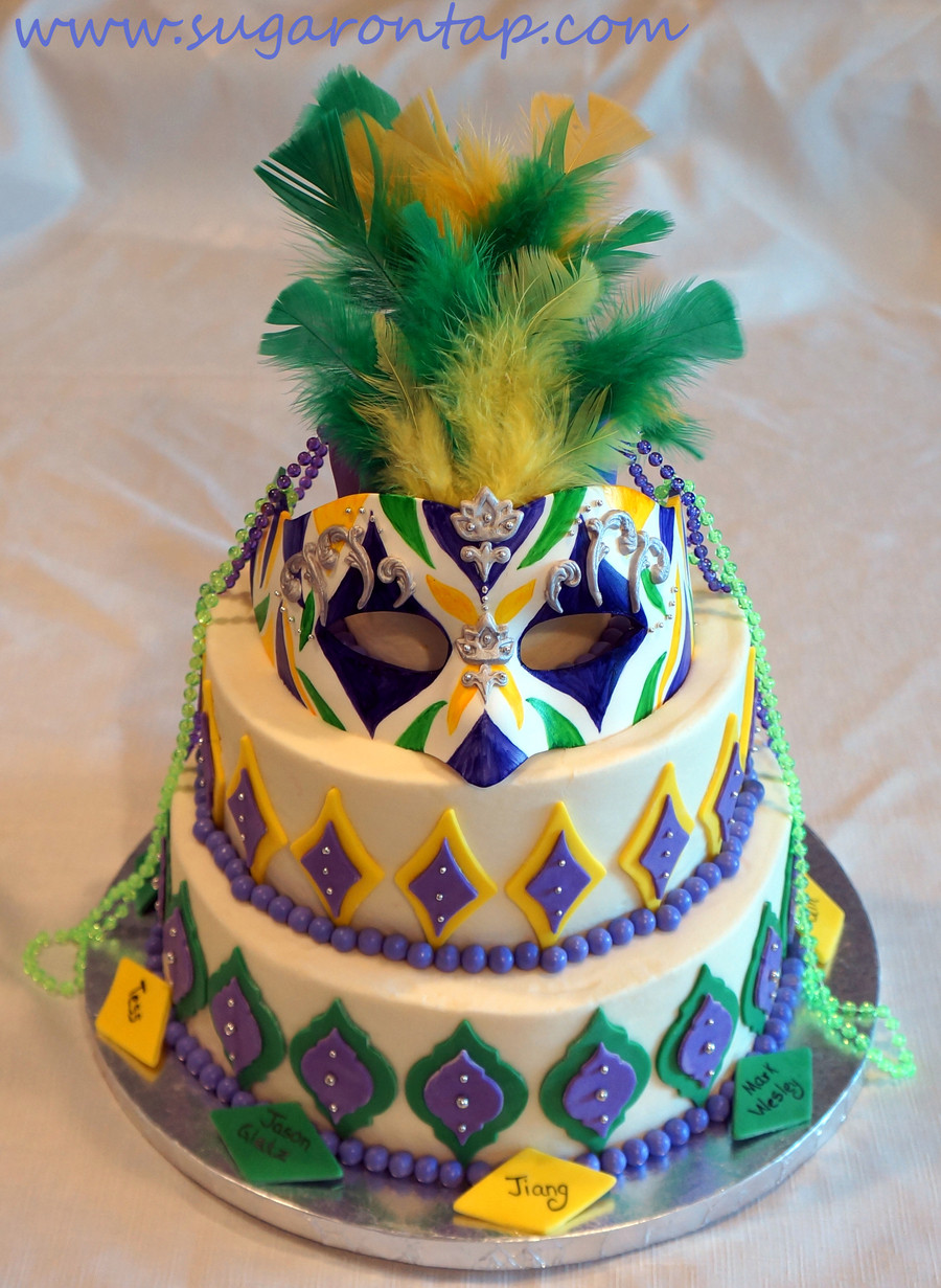 Mardi Gra Birthday Cake
 Mardi Gras Cake CakeCentral