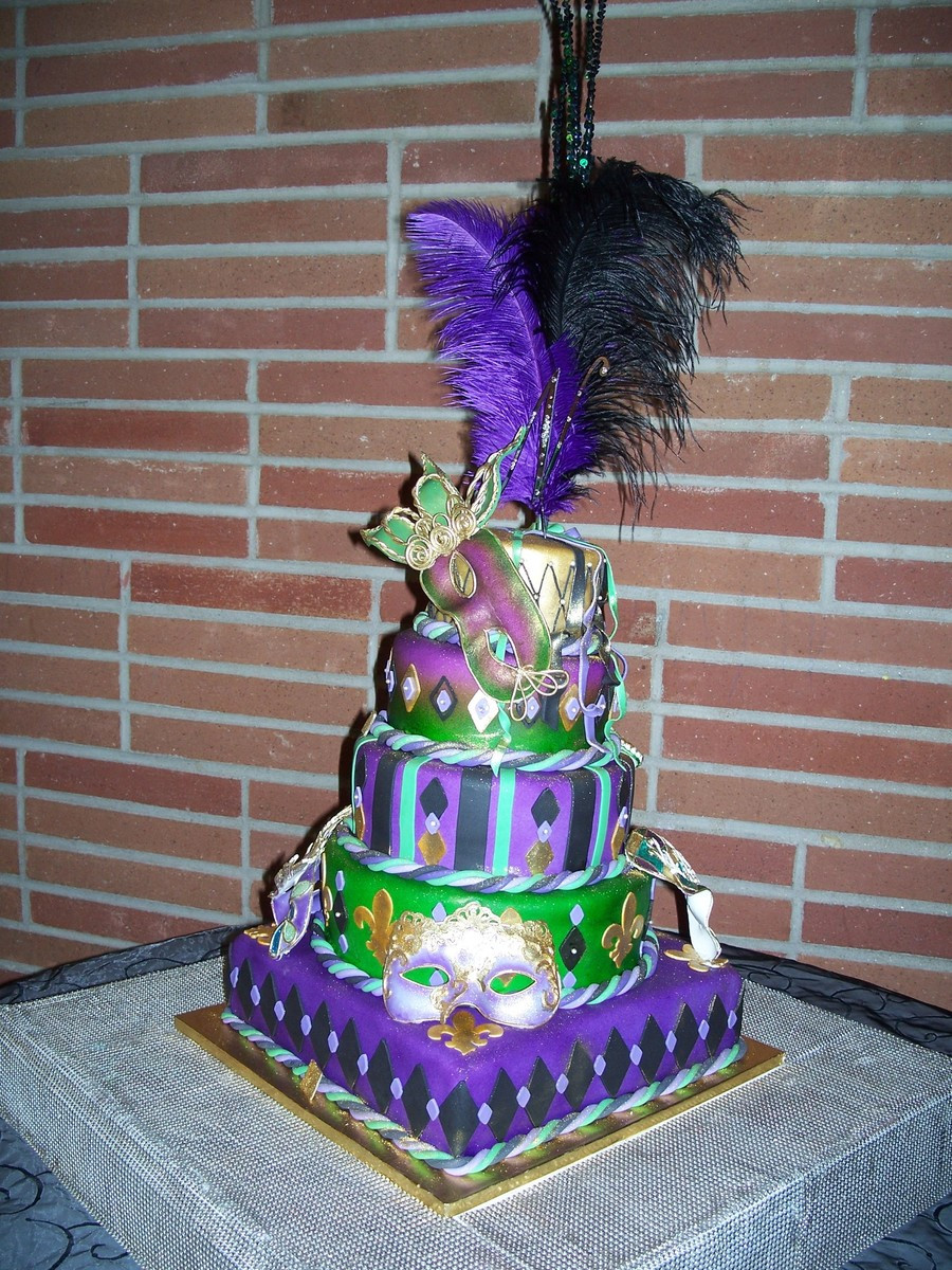 Mardi Gra Birthday Cake
 15Th Birthday Mardi Gras Quinceanera Cake CakeCentral