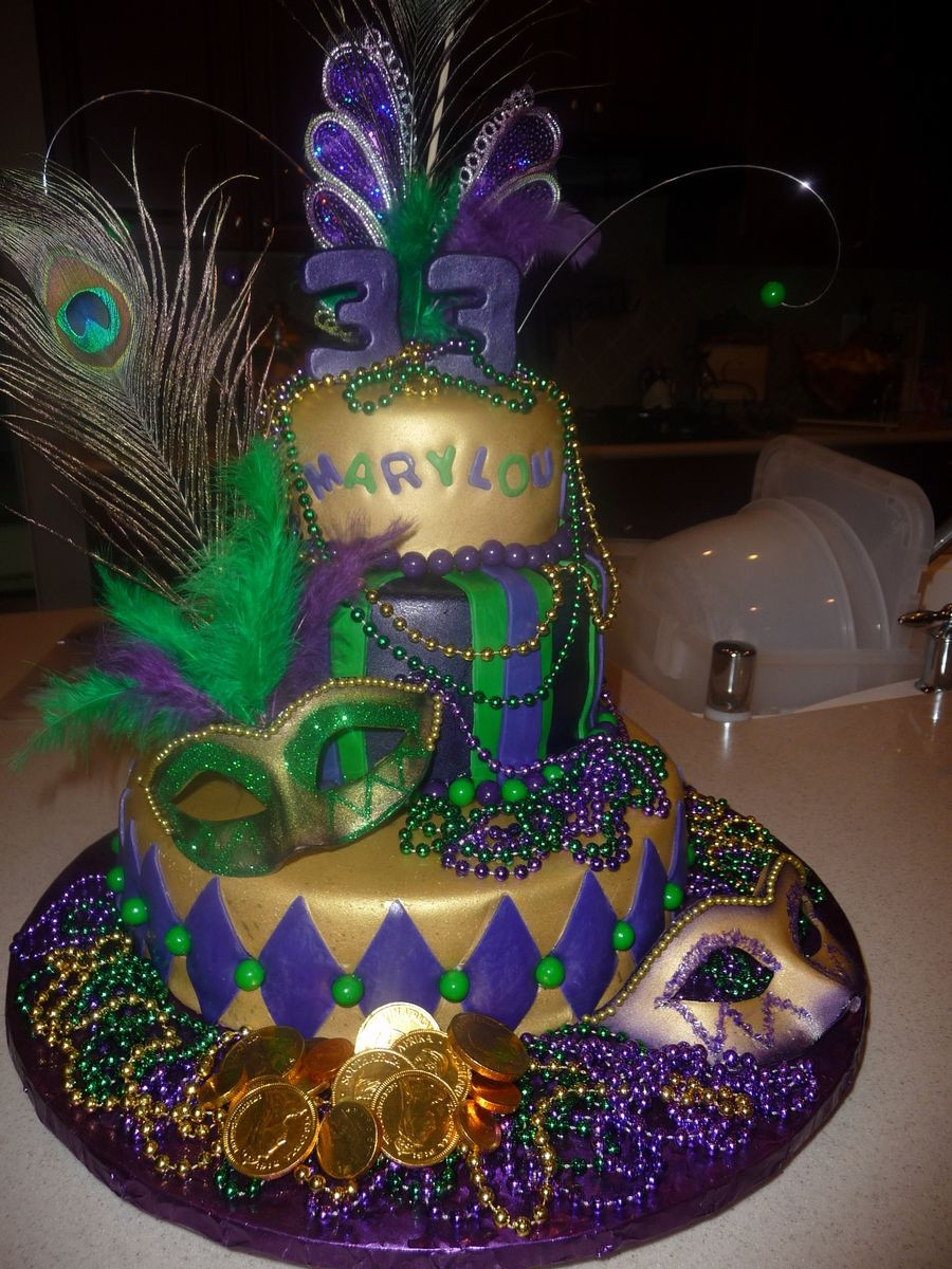 Mardi Gra Birthday Cake
 Mardi Gras Birthday Cake