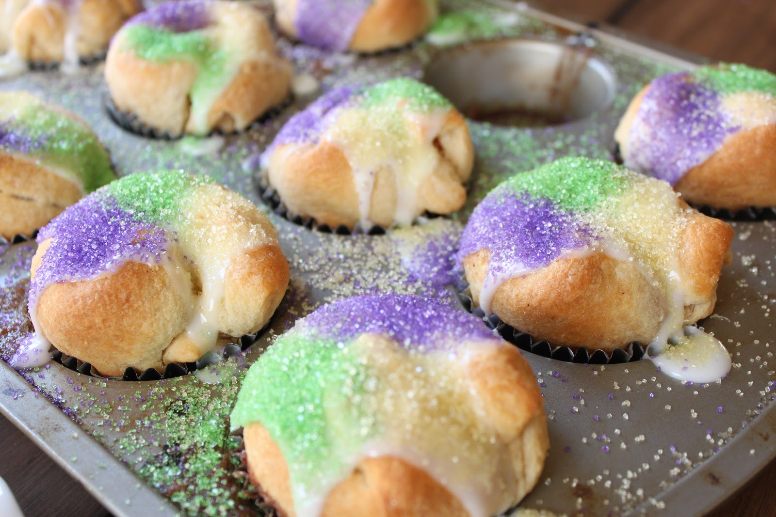 Mardis Gras Cake Recipe
 Crave Indulge Satisfy Mardi Gras King Cake Cupcakes
