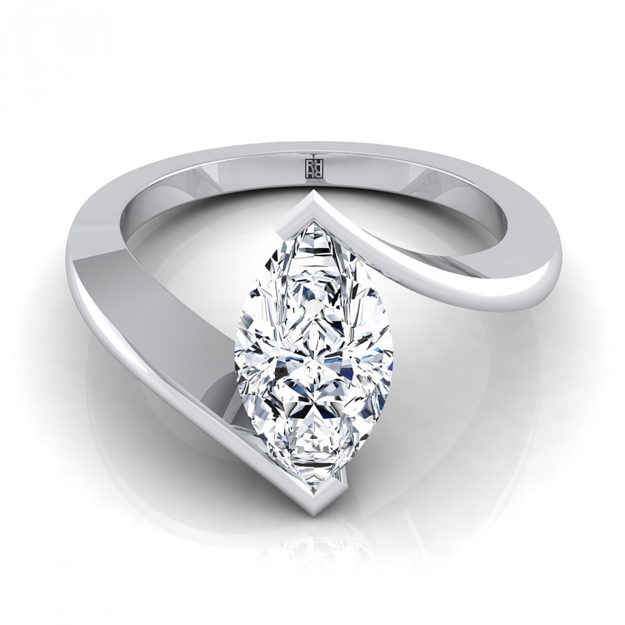 Marquise Diamond Engagement Ring
 Marquise Diamond Tension Set Engagement Ring in 14k White
