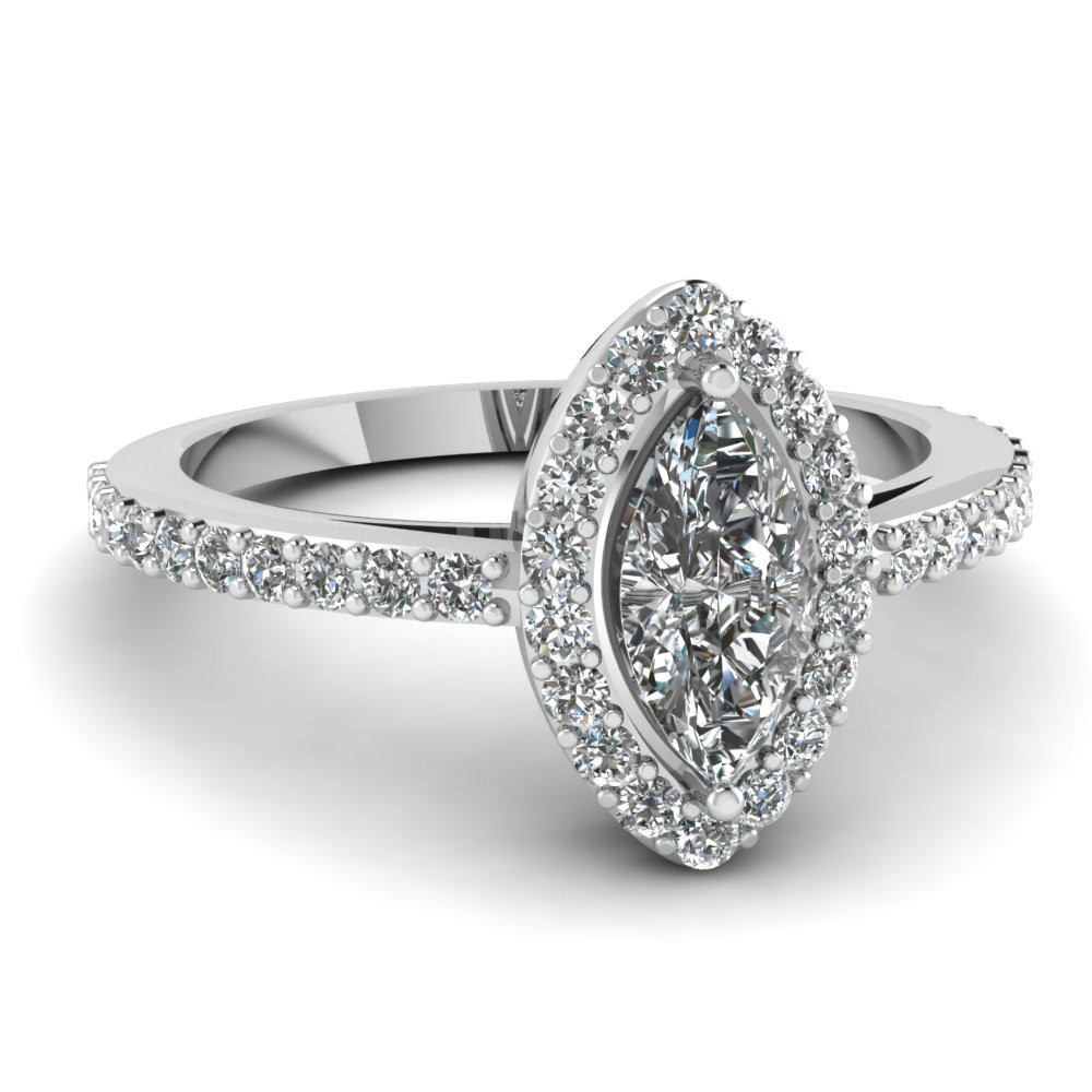 Marquise Diamond Engagement Ring
 Marquise Halo Ring
