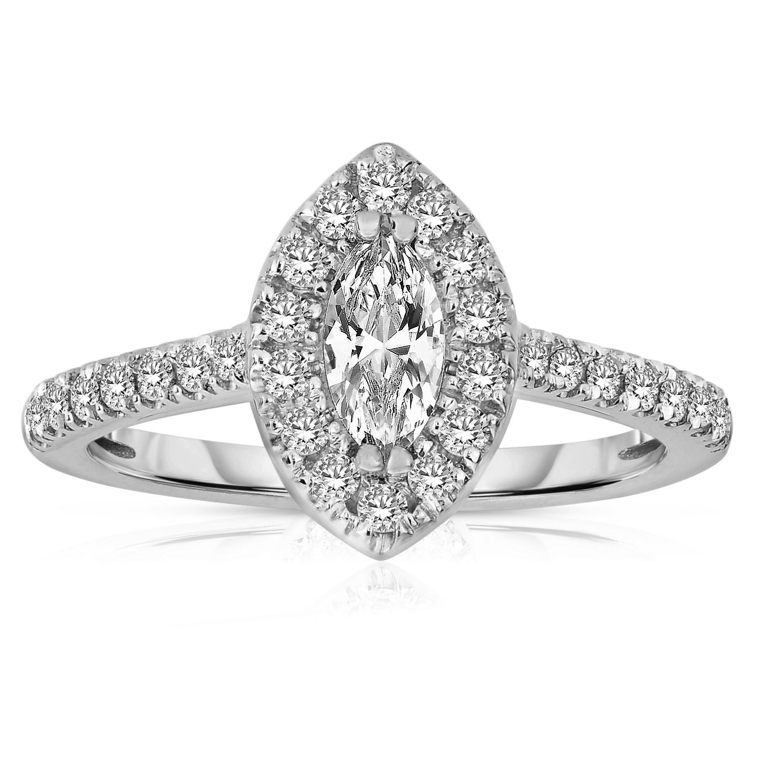 Marquise Diamond Engagement Ring
 Half Carat Marquise cut Halo Diamond Engagement Ring in