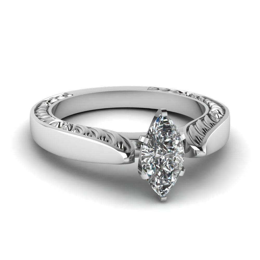 Marquise Diamond Engagement Ring
 Marquise Shaped Diamond Engagement Ring In 950 Platinum