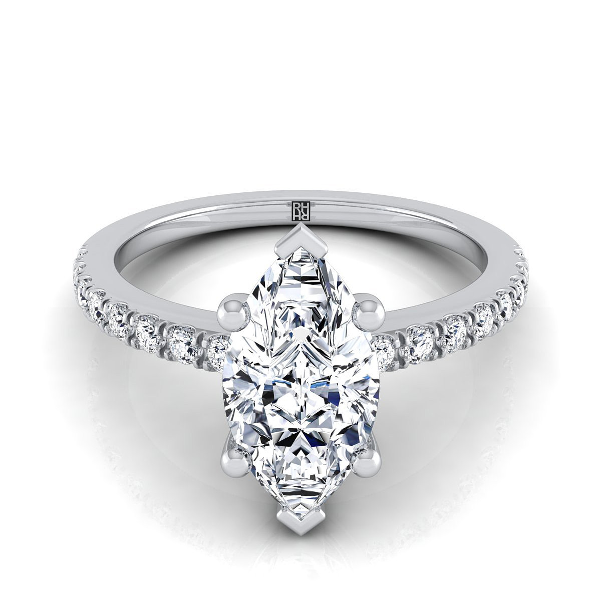 Marquise Diamond Engagement Ring
 Classic Marquise Diamond 4 Prong Engagement Ring 14k White