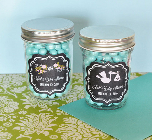Mason Jar Gift Ideas For Baby Shower
 Chalkboard Mini Glass Mason Jars Baby Shower