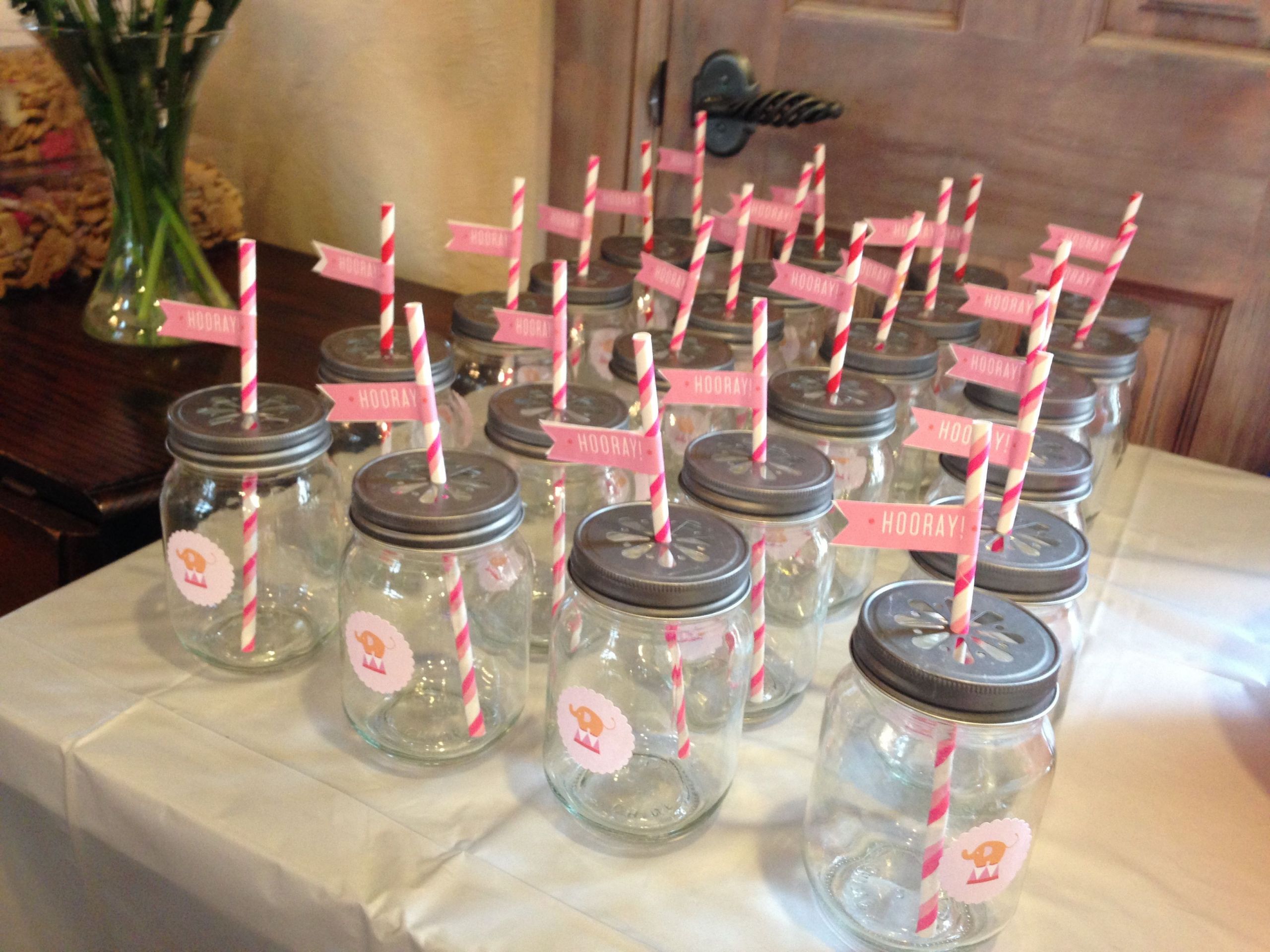 Mason Jar Gift Ideas For Baby Shower
 Mason jar glasses for elephant baby shower