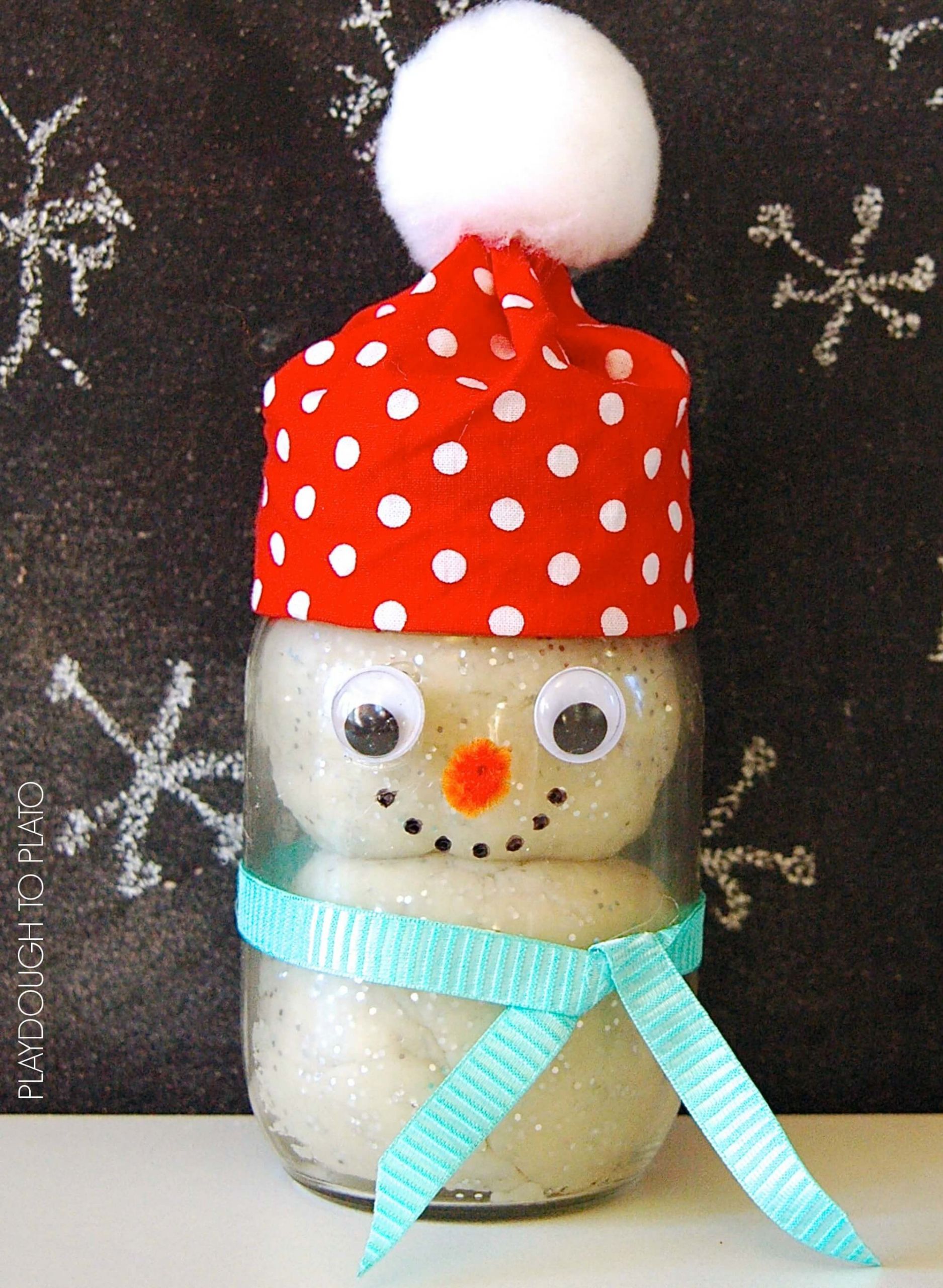 Mason Jar Gifts For Kids
 Playdough Snowman in a Mason Jar Playdough To Plato