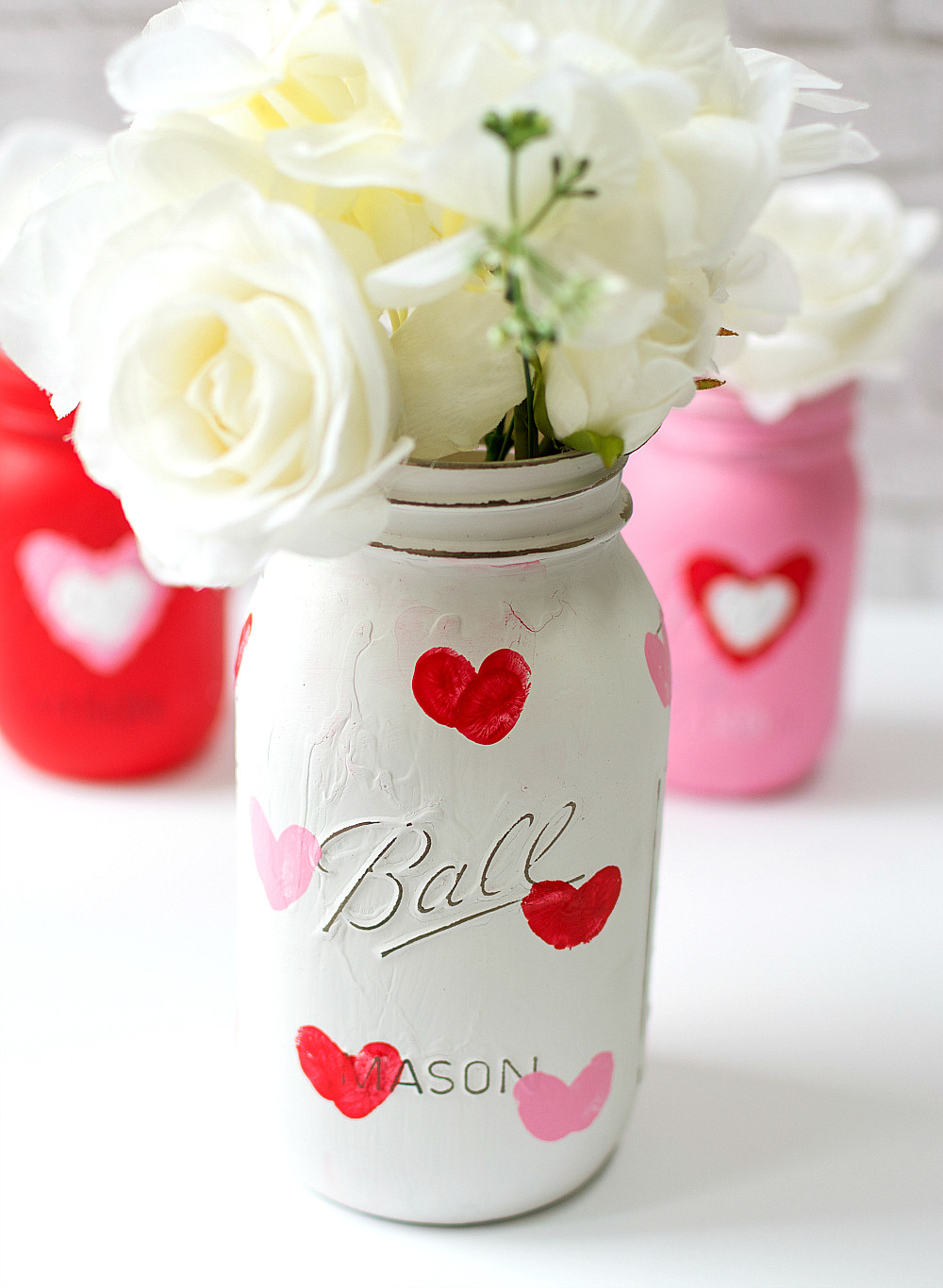 Mason Jar Gifts For Kids
 Valentine Kid Craft Thumbprint Heart Jars It All Started