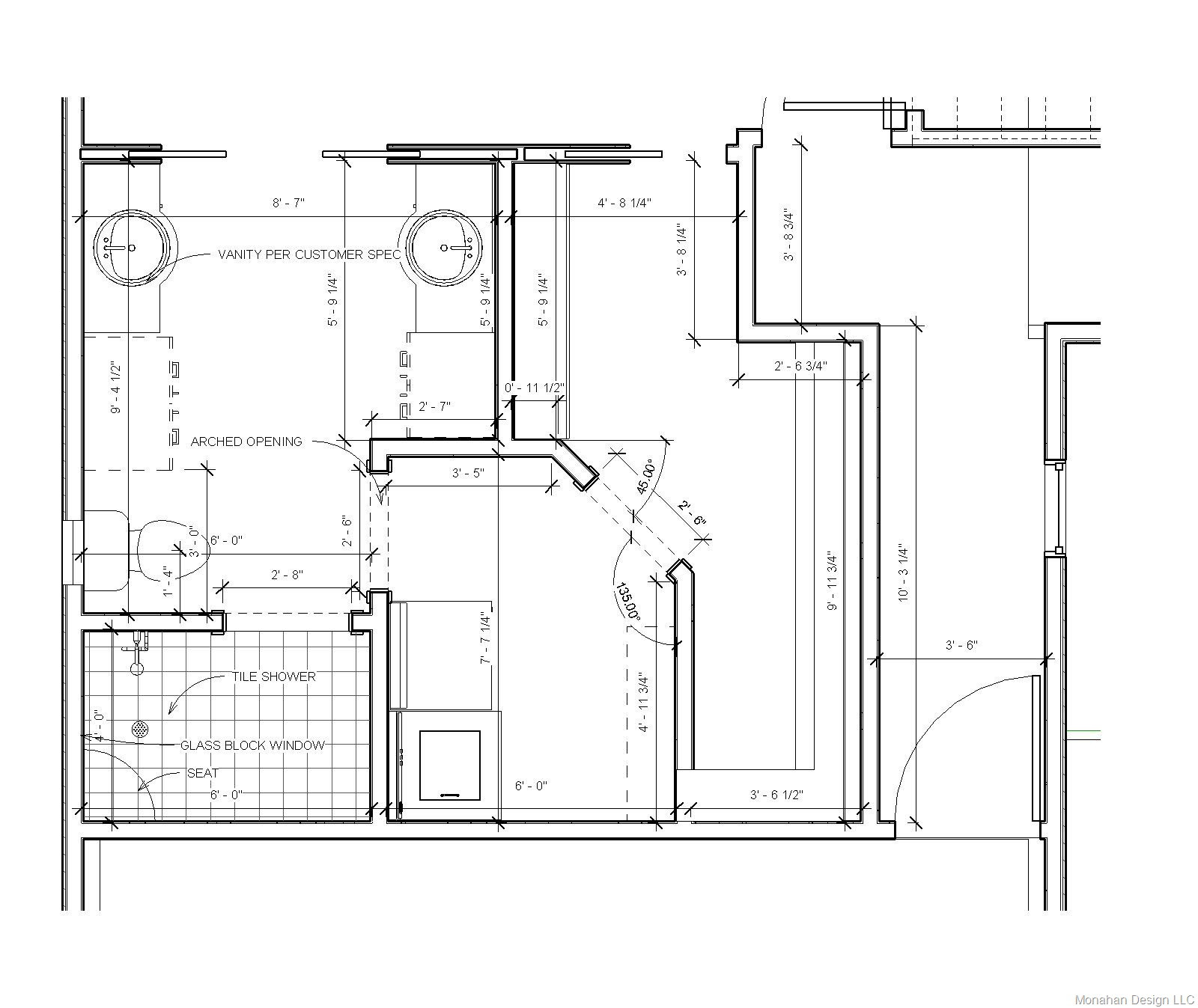 Master Bathroom Floor Plans
 Hunsinger Addition major renovation Lake Leann – Monahan
