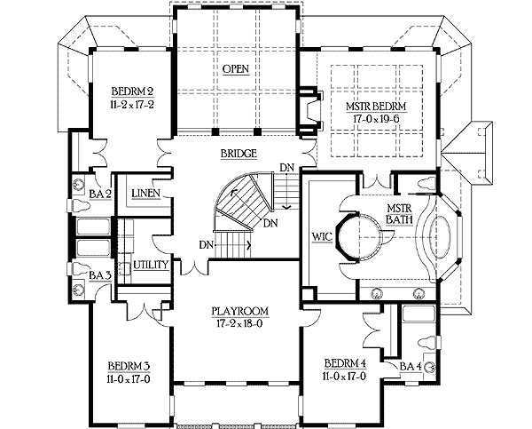 Master Bathroom Layout Plans
 Luxurious Five Piece Master Bath with Circular Sho