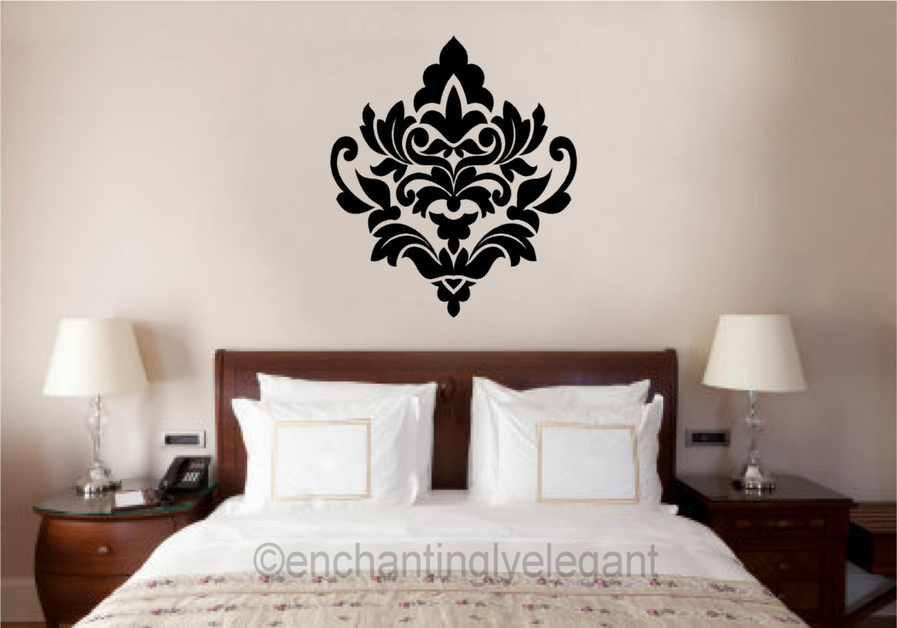 Master Bedroom Wall Decals
 Damask Embellishment Vinyl Decal Wall Sticker Master