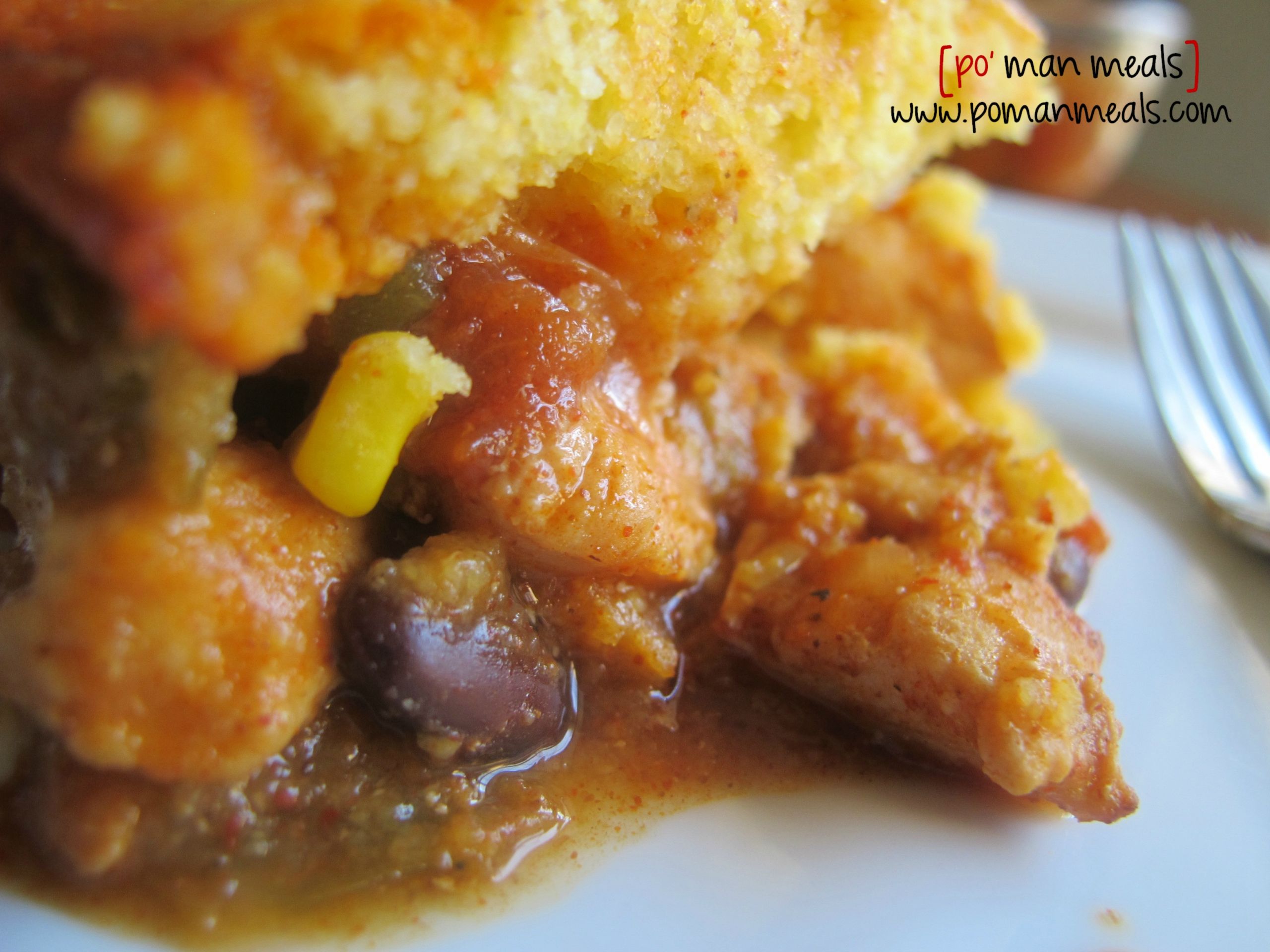 Meals With Cornbread
 po man meals smoky chicken chili with sweet cornbread crust