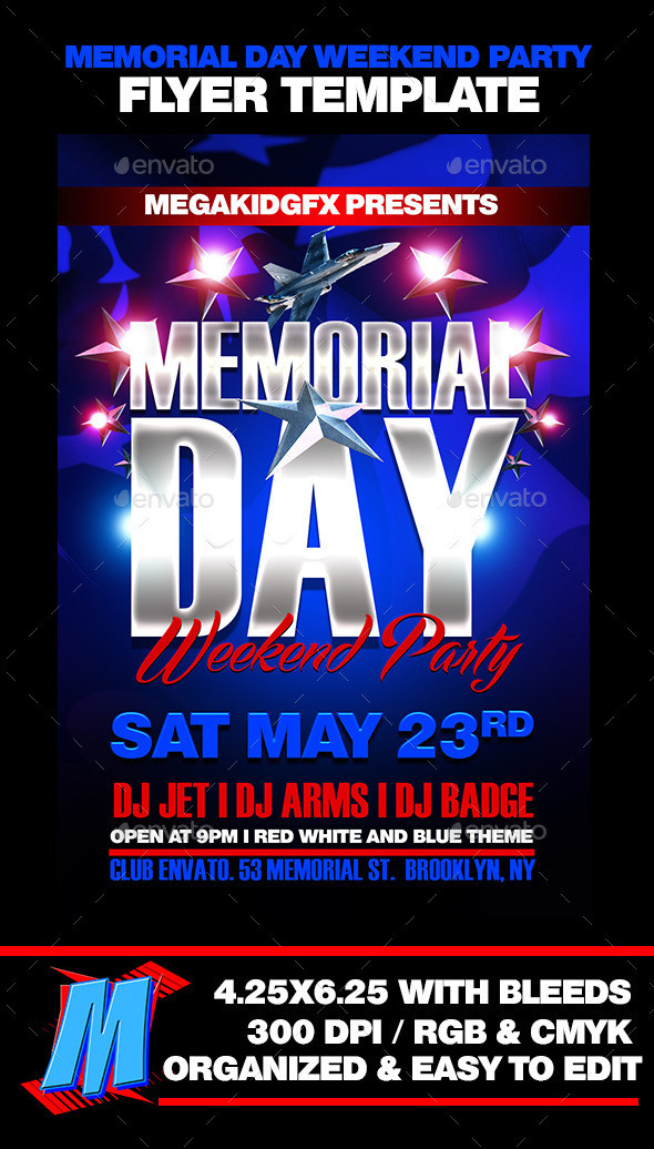 Memorial Day Weekend Party
 Memorial Day Weekend Party Template by MegaKidGFX