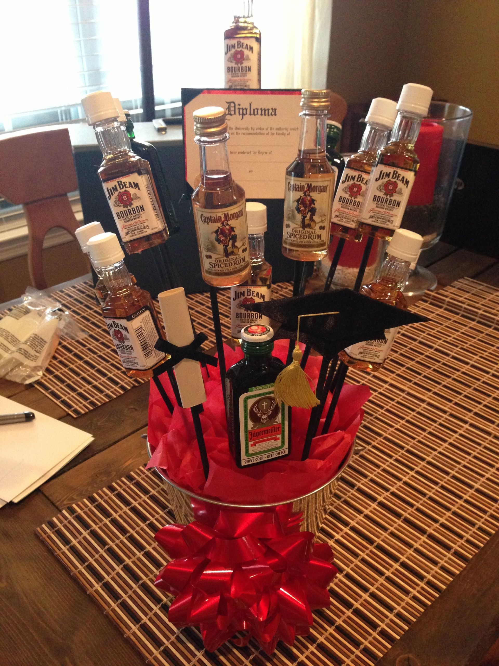 Men Graduation Gift Ideas
 Alcohol bouquet for a guy graduating college