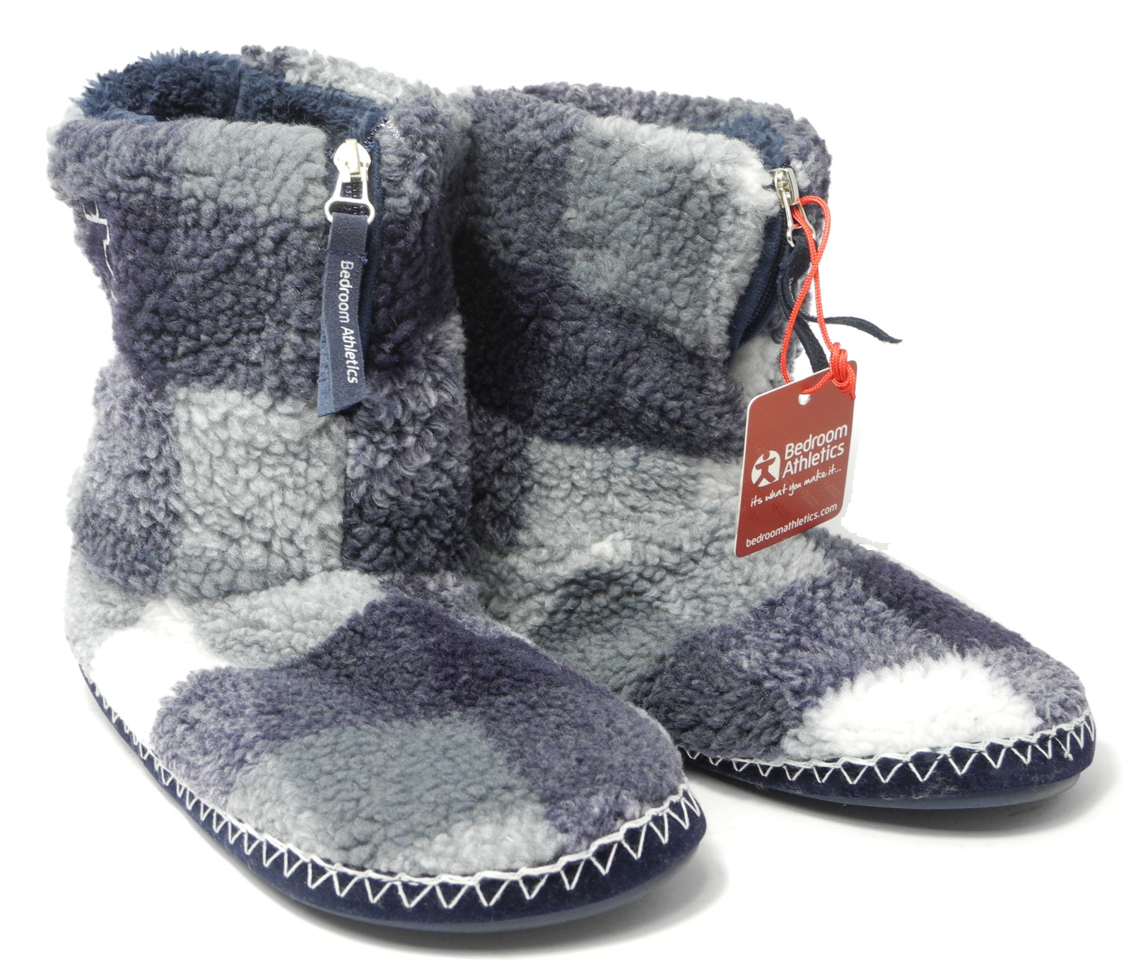 Mens Bedroom Shoes
 Mens Bedroom Athletics Sherpa Fleece Warm Fur Zipped Boots