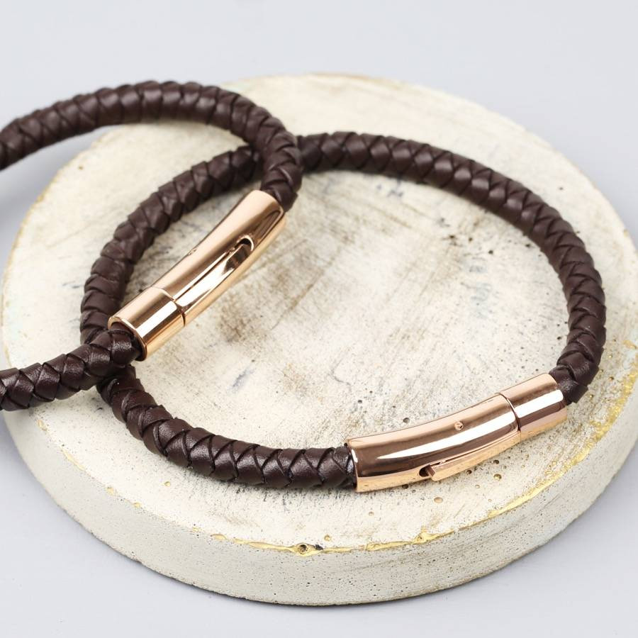 Mens Bracelets Leather
 personalised men s brown leather bracelet by lisa angel