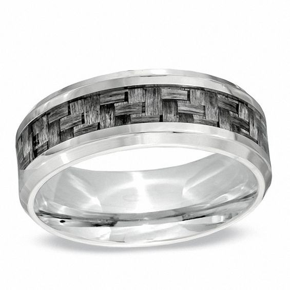 Mens Carbon Fiber Wedding Bands
 Men s 8 0mm fort Fit Grey Carbon Fiber Stainless Steel