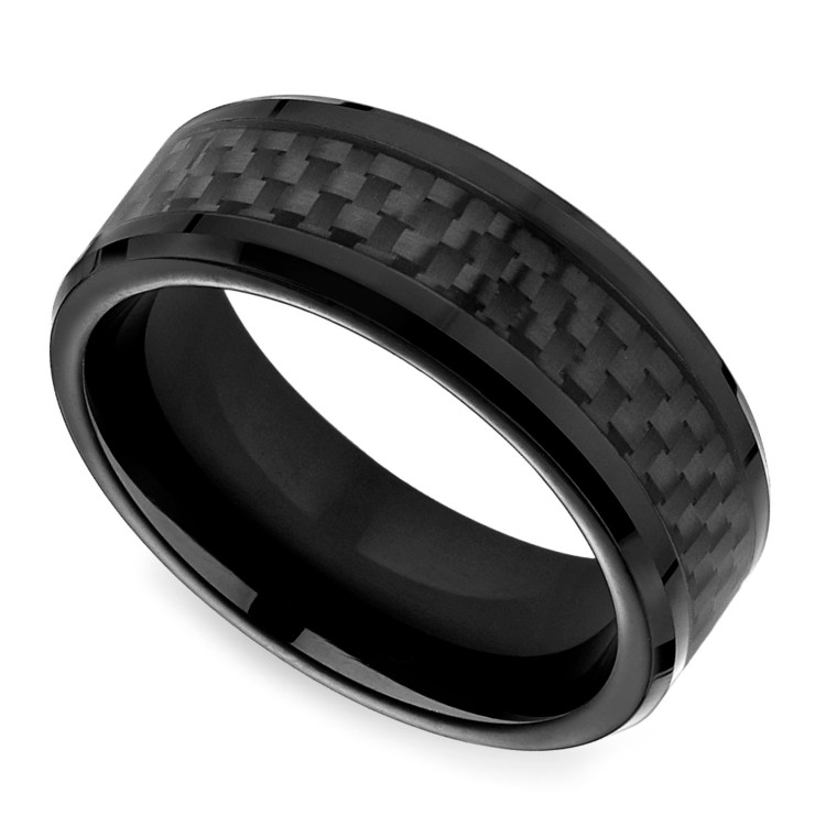 Mens Carbon Fiber Wedding Bands
 Black Carbon Fiber Men s Wedding Ring in Cobalt