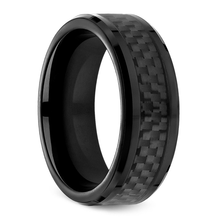 Mens Carbon Fiber Wedding Bands
 Black Carbon Fiber Men s Wedding Ring in Cobalt