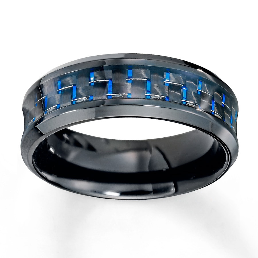 Mens Carbon Fiber Wedding Bands
 Jared Men s Wedding Band Blue Carbon Fiber Stainless