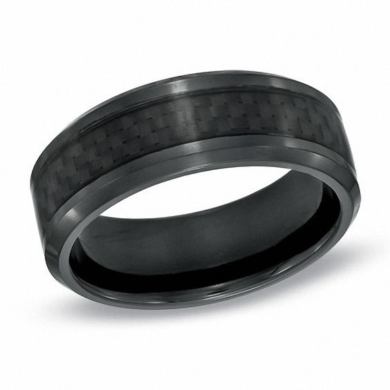 Mens Carbon Fiber Wedding Bands
 Men s 8 0mm fort Fit Carbon Fiber Inlay Black Titanium