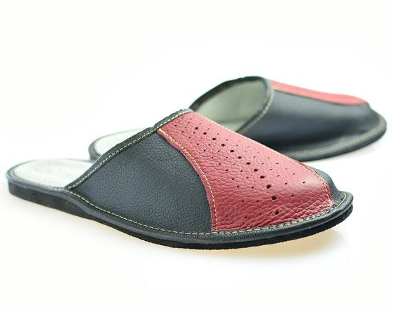 Mens Leather Bedroom Slippers
 Items similar to SALE Mens House Slippers Leather