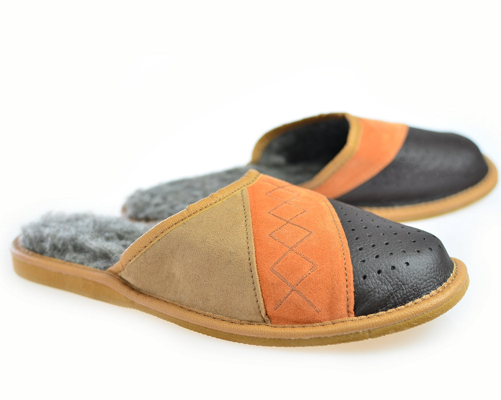 Mens Leather Bedroom Slippers
 MENS LEATHER slippers wool slippers moccasins men