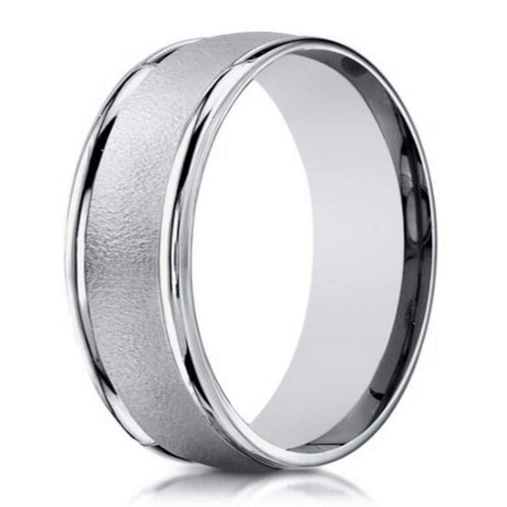 Mens Wedding Band White Gold
 Designer white gold wedding ring for men 6mm width
