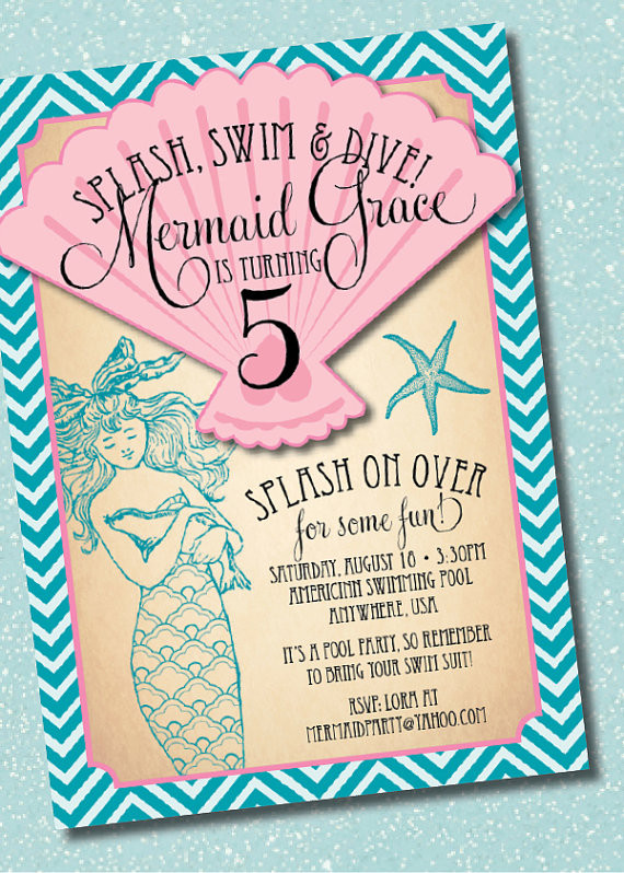 Mermaid Birthday Party Invitations
 14 Awesome Little Mermaid Birthday Party ideas