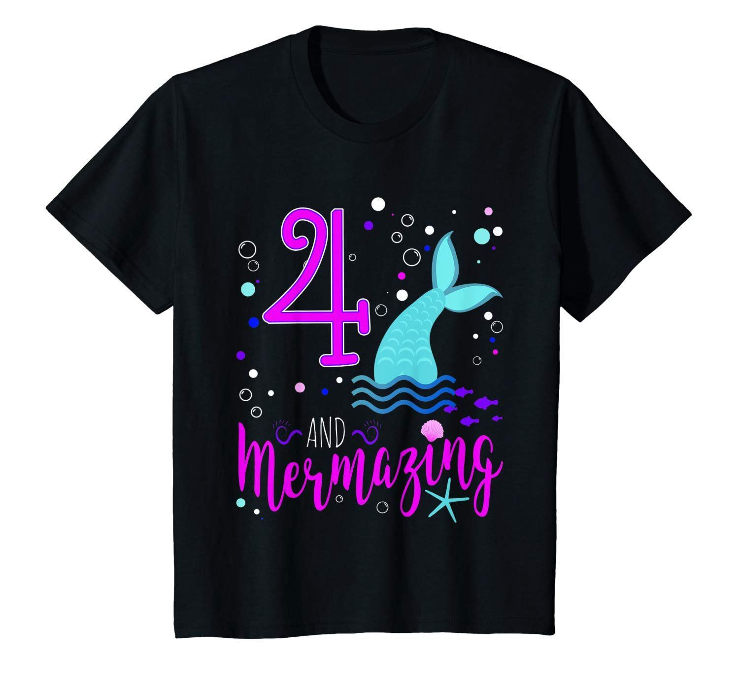 Mermaid Party Ideas 4 Year Old
 Mermaid Girls 4th Birthday Shirt 4 Years Old Party Gift