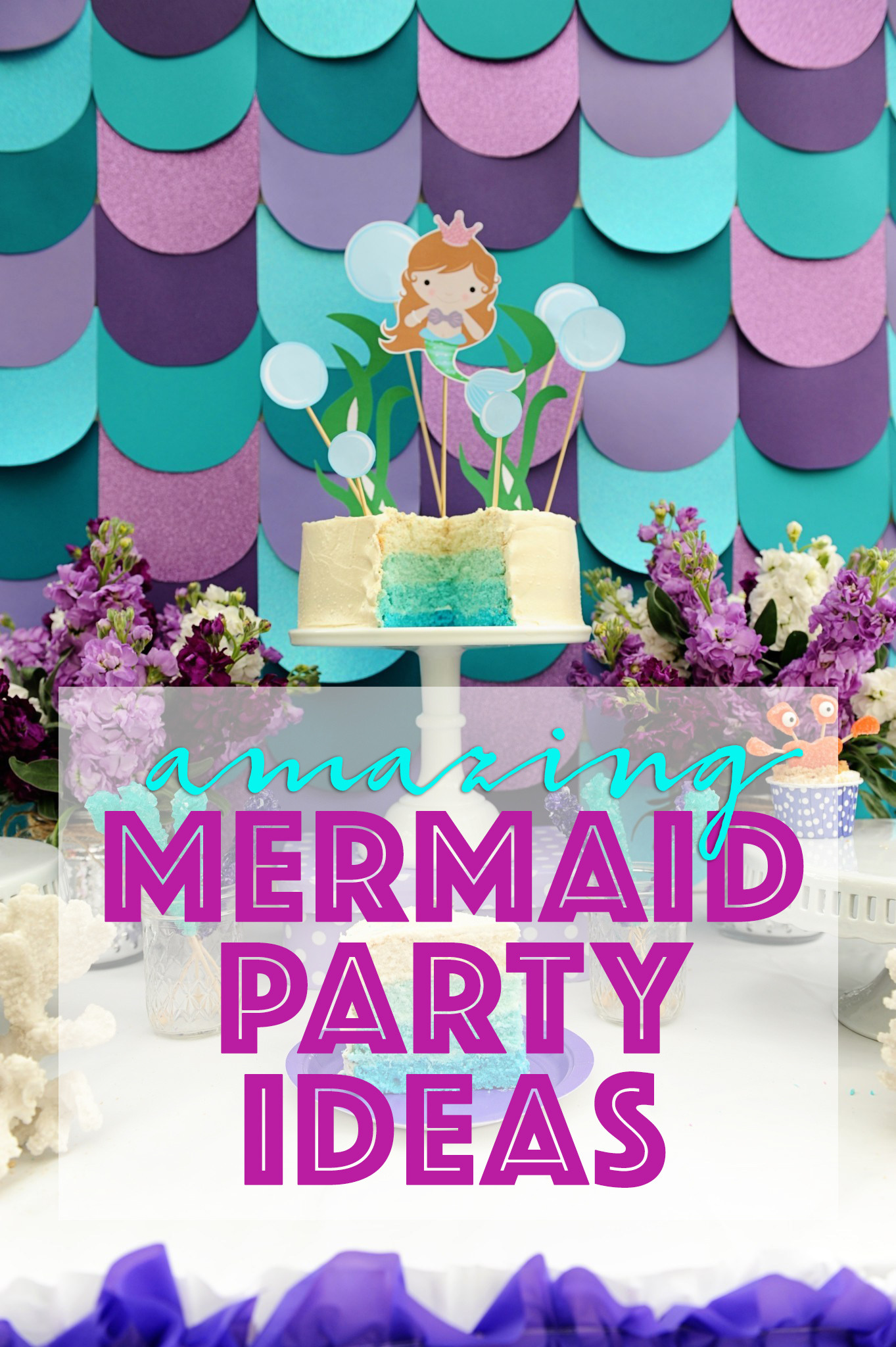 Mermaid Themed Birthday Party
 Mermaid Birthday Pool Party Ideas DIY