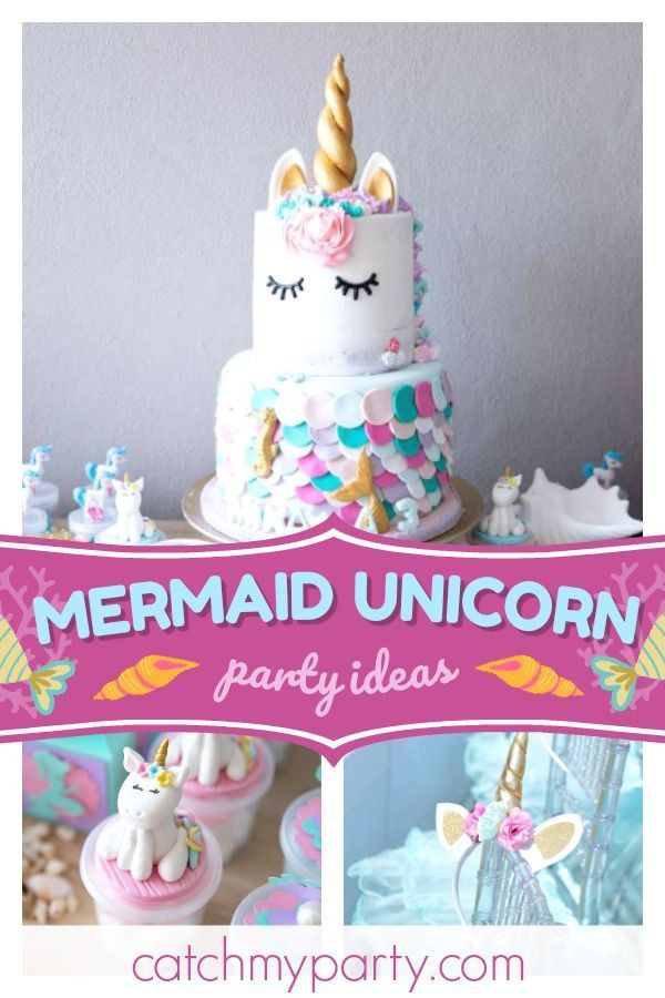 Mermaid Unicorn Party Ideas
 Mermaid unicorn Birthday "Unicorns are real the mermaids
