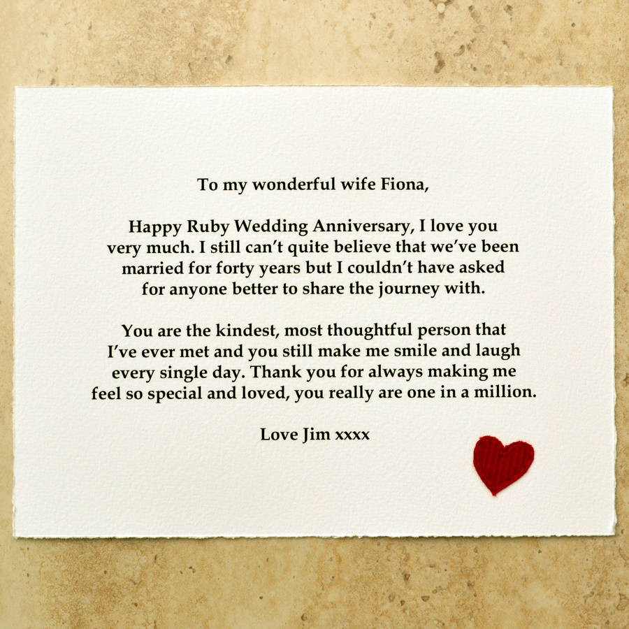 Message For Wedding Gift
 ruby wedding anniversary t by jenny arnott cards