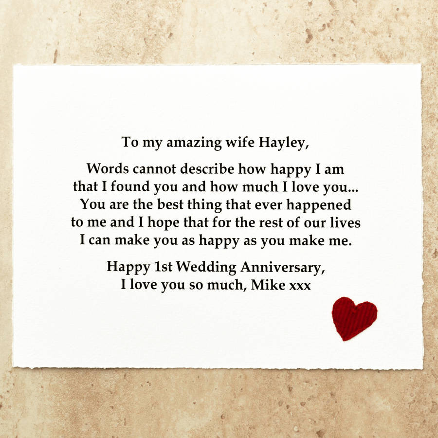 Message For Wedding Gift
 personalised wedding anniversary t by jenny arnott