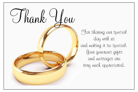 Message For Wedding Gift
 Show Gratitude to your loved ones with Thank You Cards